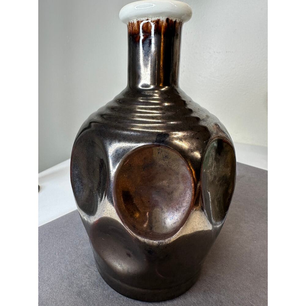 Vintage Boho brass style bud vase 7"